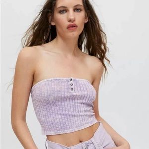URBAN OUTFITTERS Lilac Tube Top with Button Detail Size Large